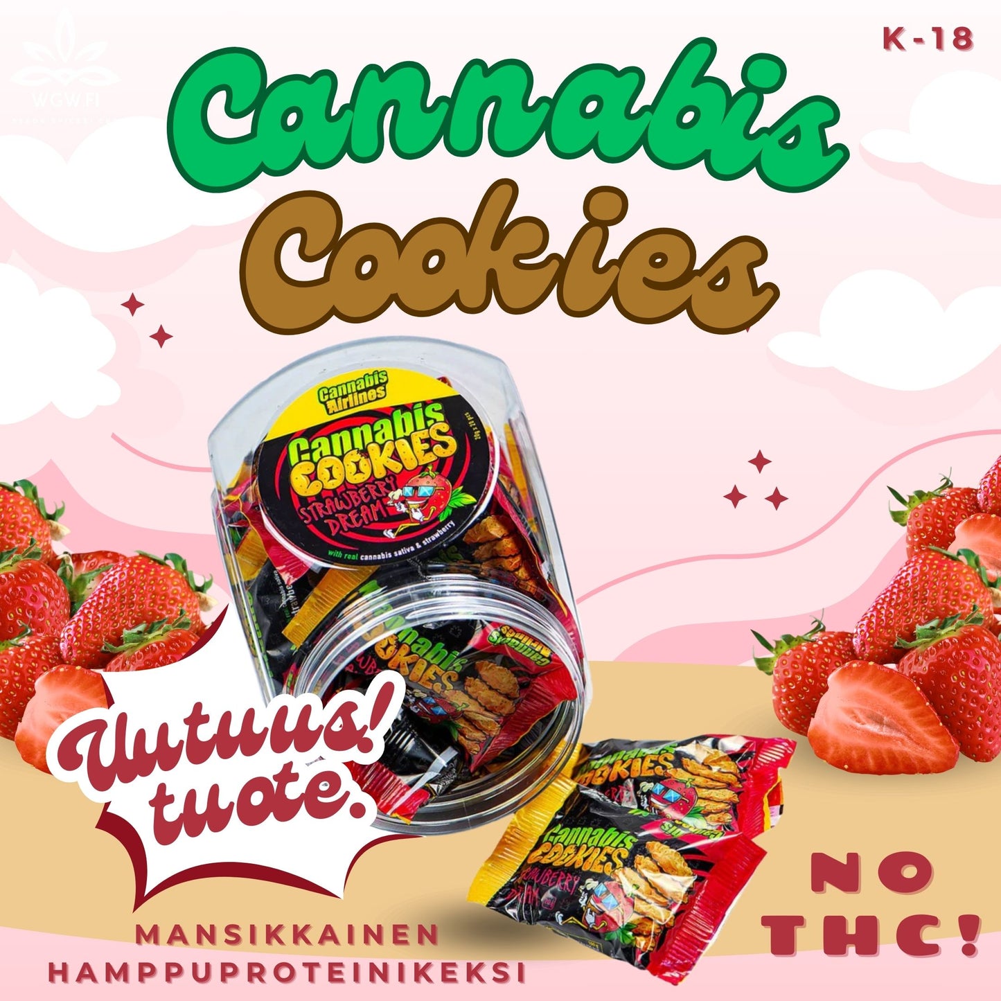 HAMPPUKEKSI Mansikka