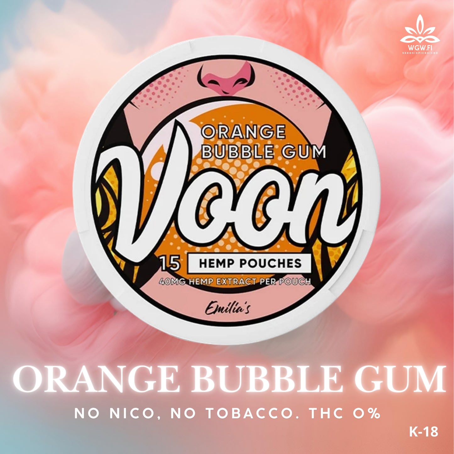 ORANGE BUBBLE GUM, 40mg