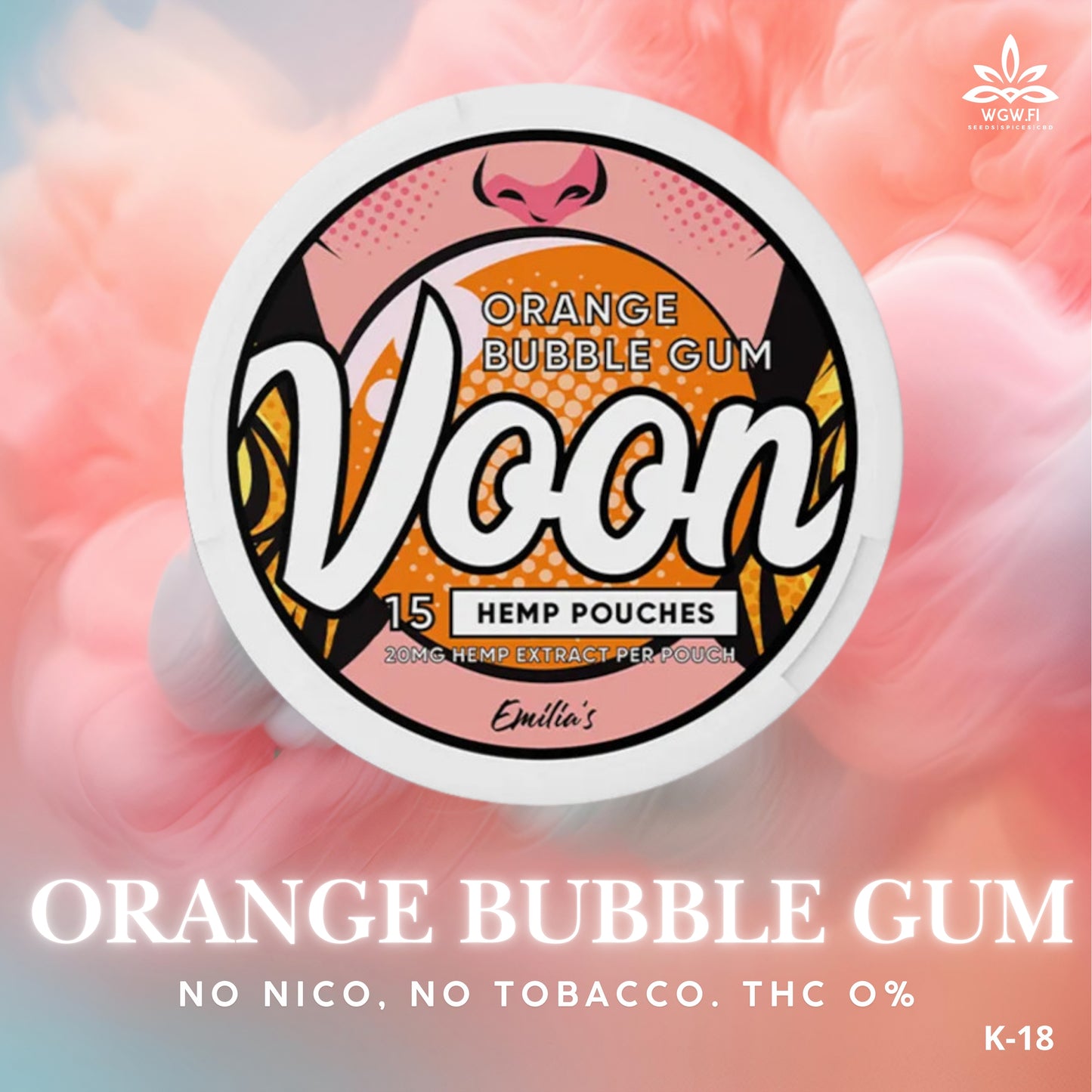 ORANGE BUBBLE GUM, 20mg