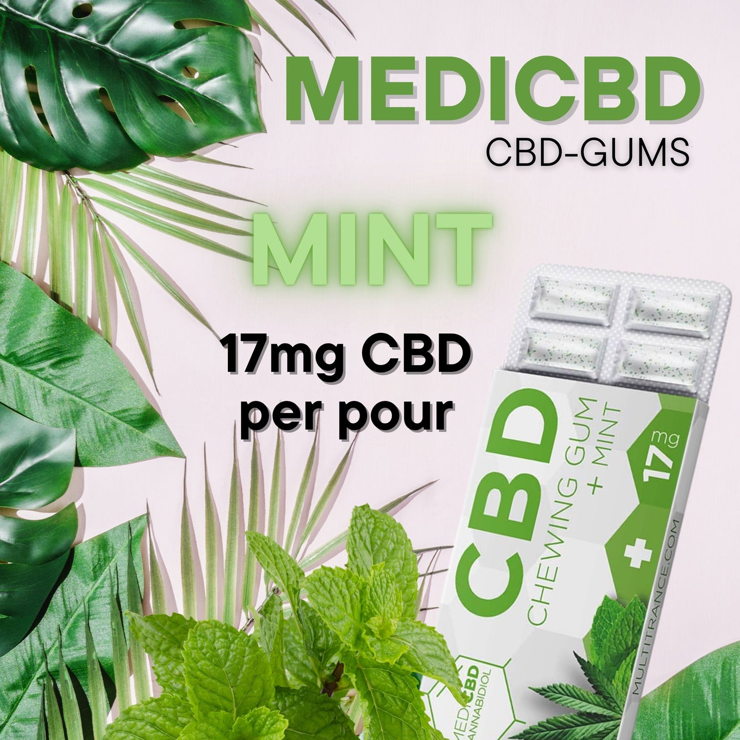 MED|CBD -Bubblegum mint, 17mg